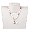 Handmade Polymer Clay Heishi Beads Necklaces NJEW-JN02721-01-5