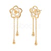 Brass Micro Pave Clear Cubic Zirconia Stud Earring Findings KK-S364-132-3