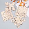 Natural Solid Wood Carved Onlay Applique Craft WOOD-WH0101-61-6