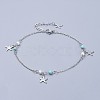 304 Stainless Steel Charm Anklets AJEW-AN00265-2
