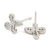 Rack Plating Brass Micro Pave Clear Cubic Zirconia Stud Earrings EJEW-N055-02P-04-RS-2