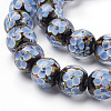 Handmade Inner Flower Lampwork Beads Strands LAMP-L072-B07-1