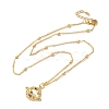 Brass Pave Cubic Zirconia Planet Pendant Necklaces for Women NJEW-S429-02G-01-2