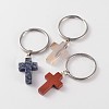 Cross 316 Surgical Stainless Steel Mixed Stone Keychain KEYC-JKC00063-1