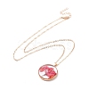 Dry Pressed Real Flower Resin Pendant Necklace X-NJEW-G088-01KCG-03-3