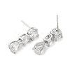 Rack Plating Brass Teardrop Stud Earrings with Crystal Rhinestone for Women EJEW-D059-11P-2