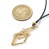 Brass Macrame Pouch Empty Stone Holder for Pendant Necklaces Making NJEW-JN04547-01-3