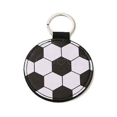 Sport Theme PU Leather Keychain SJEW-K002-08P-04-1