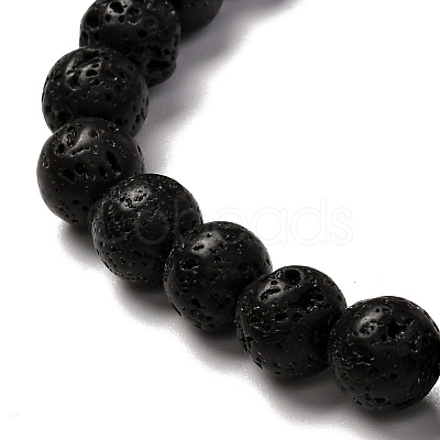 Natural Lava Rock & Howlite Aromatherapy Anxiety Essential Oil Diffuser Bracelets Set for Men Women BJEW-JB06729-1