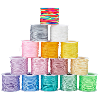 WADORN 15 Rolls 15 Colors Chinlon Thread OCOR-WR0001-39-1