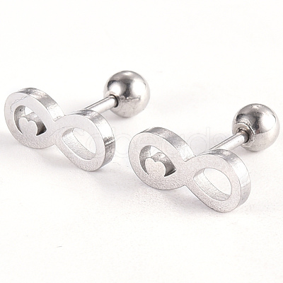 Tarnish Resistant 201 Stainless Steel Barbell Cartilage Earrings EJEW-R147-21-1