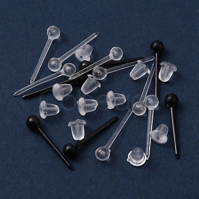 200Pcs 2 Colors Eco-Friendly Plastic Stud Earring Findings KY-YW0001-19-1