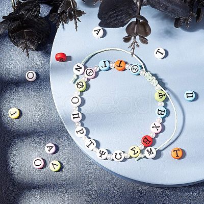 DIY Greek Alphabet Bead Stretch Bracelets Making Kits DIY-CA0001-26-1