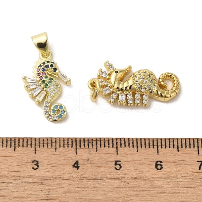 Brass Micro Pave Cubic Zirconia Pendants KK-R162-046G-1