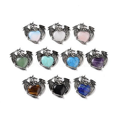 Natural & Synthetic Mixed Gemstone Pendants G-A207-03AS-1