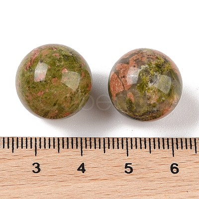 Natural Unakite No Hole Sphere Beads G-K353-04D-05-1