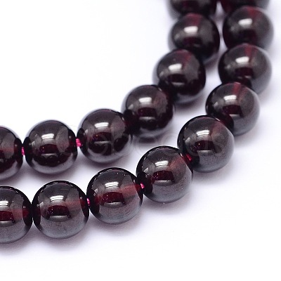 Mozambique Import Natural Grade AA Garnet Round Beads Strands G-E300-AA-6mm-1