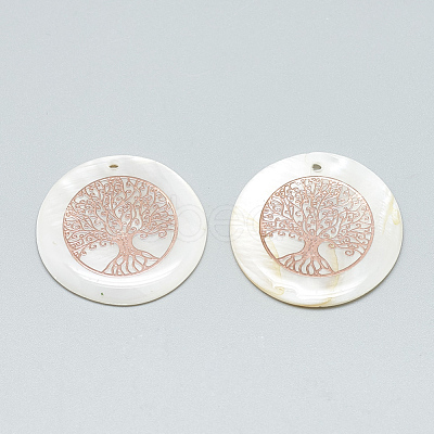 Freshwater Shell Pendants SHEL-Q016-020RG-1