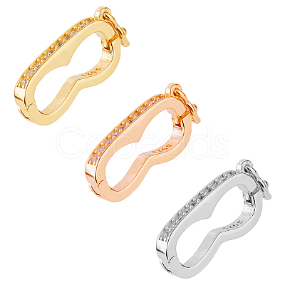 DICOSMETIC 3Pcs 3 Colors 925 Sterling Sliver Peanut Twister Clasps STER-DC0001-25-1