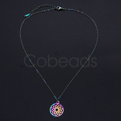 201 Stainless Steel Pendants Necklaces NJEW-S105-JN638-1