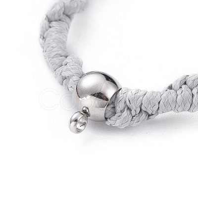 Unisex Adjustable Korean Waxed Polyester Cord Braided Bead Bracelets BJEW-JB04669-02-1