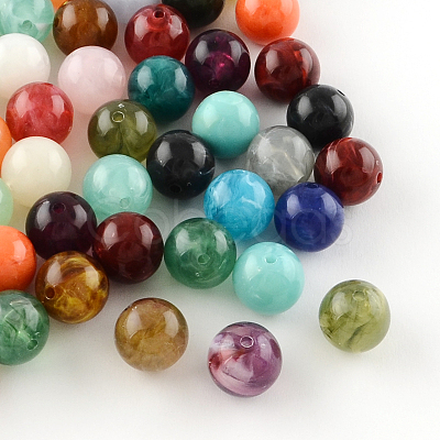 Round Imitation Gemstone Acrylic Beads OACR-R029-24mm-M-1