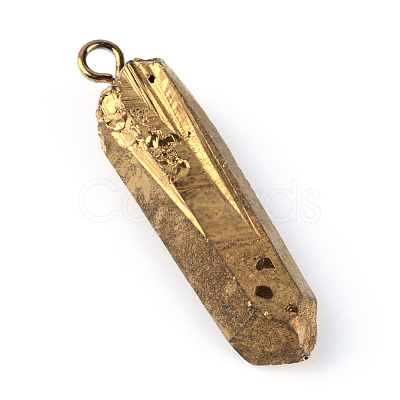 Electroplate Natural Quartz Pendants G-Q458-22-1