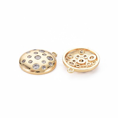 Brass Micro Pave Clear Cubic Zirconia Charms KK-S356-678-1