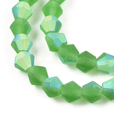 Imitate Austrian Crystal Bicone Frosted Glass Beads Strands GLAA-F029-TM4mm-A03-1