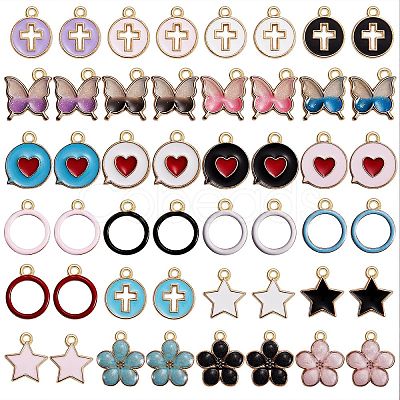 48Pcs 24 Style Alloy Enamel Pendants ENAM-SZ0001-96-1