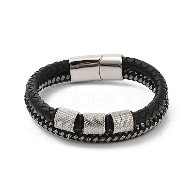 Braided Leather Multi-strand Bracelets BJEW-Z081-15P-1