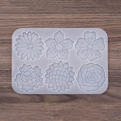 DIY Silicone Flower Pendant Molds AJEW-M228-01-1