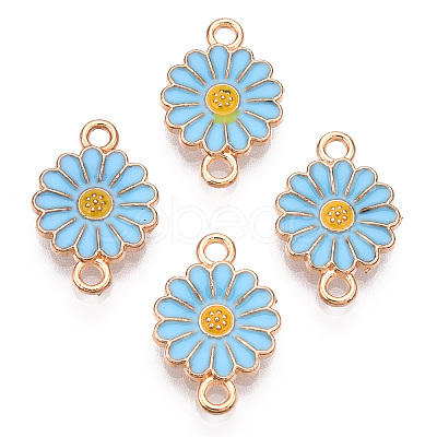 Zinc Alloy Enamel Sunflower Connector Charms ENAM-E011-01KCG-01-1