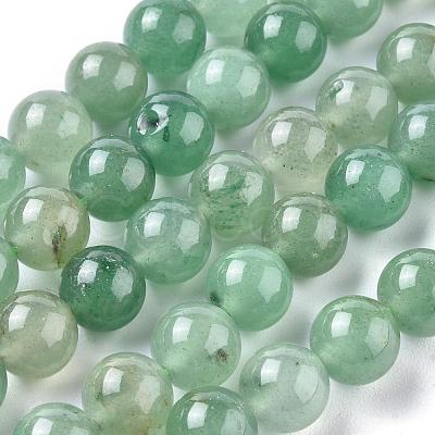 Natural Green Aventurine Beads Strands G-Q462-8mm-20A-1