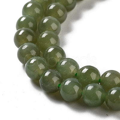 Natural Nephrite Jade/Hetian Jade Beads Strands G-NH0005-030C-1