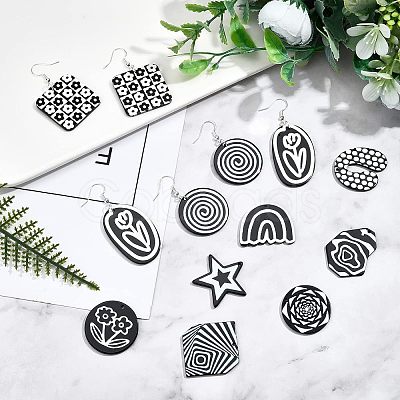 SUPERFINDINGS 20Pcs 10 Style Opaque Acrylic Pendants SACR-FH0001-02-1