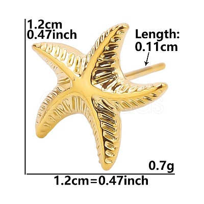 Vintage Stainless Steel Starfish Studs Earrings for Women VC0346-8-1