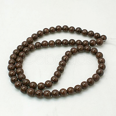 Natural Mashan Jade Round Beads Strands G-D263-6mm-XS14-1