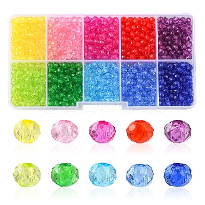 1680Pcs 10 Colors Transparent Acrylic Beads TACR-YW0001-59-1