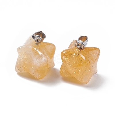 Natural Citrine Pendants G-C002-02G-1