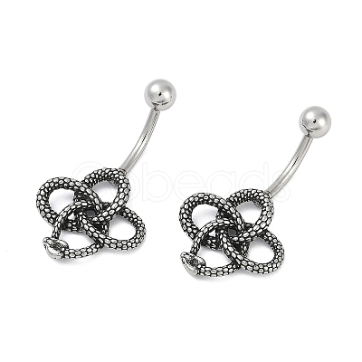 Snake 316 Surgical Stainless Steel Belly Button Rings EJEW-G416-18A-AS-1