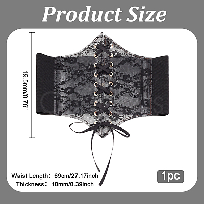 Cloth Wide Elastic Corset Belts AJEW-WH0505-62B-1