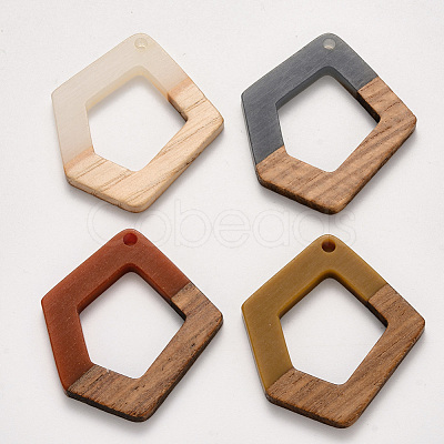 Resin & Wood Pendants X-RESI-S384-004A-1