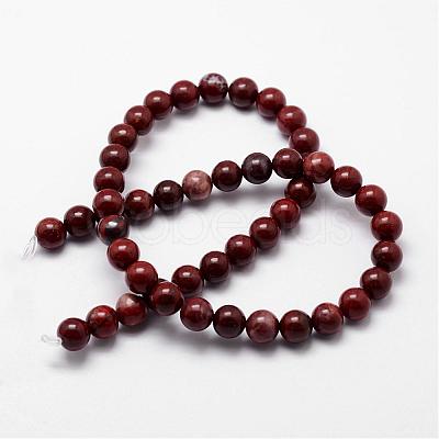 Natural Red Jasper Beads Strands G-K140-A-8mm-1