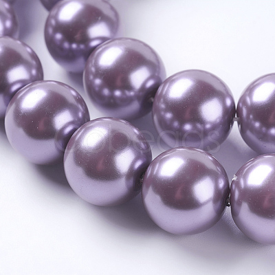 Eco-Friendly Dyed Glass Pearl Round Beads Strands HY-A002-14mm-RB056-1