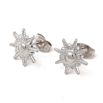 Non-Tarnish 304 Stainless Steel Sun Stud Earrings for Women EJEW-I281-04P-1