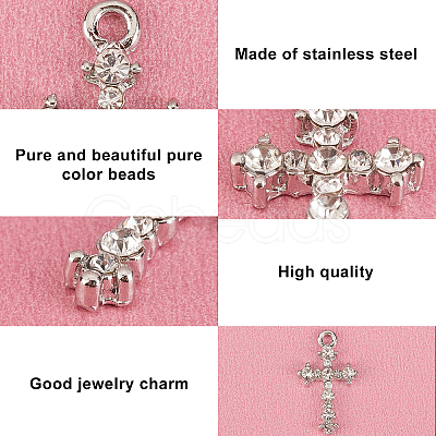 SUPERFINDINGS 24Pcs Alloy Rhinestones Pendants ALRI-FH0001-02-1