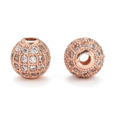 Brass Cubic Zirconia Beads ZIRC-F001-31-1