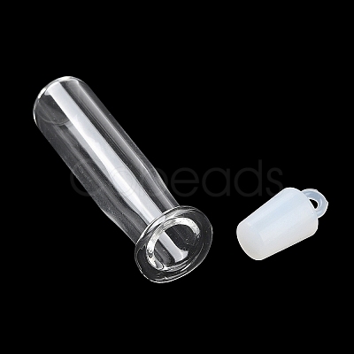 Clear Glass Wishing Bottle Pendants GLAA-A010-01I-1