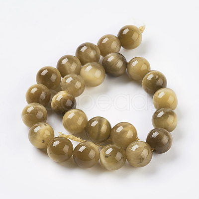 Natural Gold Tiger Eye Beads Strands G-C076-8mm-1AA-1